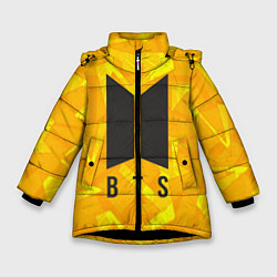 Куртка зимняя для девочки BTS: Yellow Style, цвет: 3D-черный