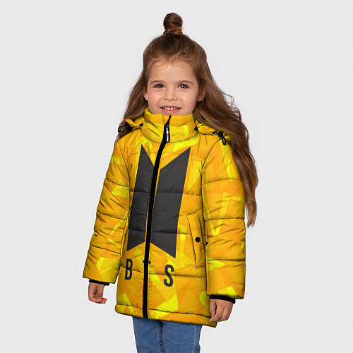 Зимняя куртка для девочки BTS: Yellow Style / 3D-Черный – фото 3