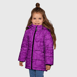Куртка зимняя для девочки Абстракция и звёзды, цвет: 3D-светло-серый — фото 2