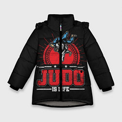 Куртка зимняя для девочки Judo is life, цвет: 3D-светло-серый