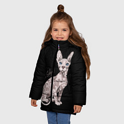 Куртка зимняя для девочки I Love Sphynx!, цвет: 3D-красный — фото 2