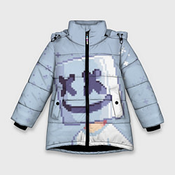 Куртка зимняя для девочки Marshmello Pixel, цвет: 3D-черный