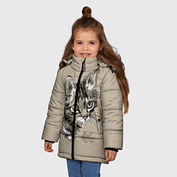 Куртка зимняя для девочки Best friend, цвет: 3D-светло-серый — фото 2