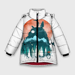 Куртка зимняя для девочки Лесной Тоторо, цвет: 3D-красный