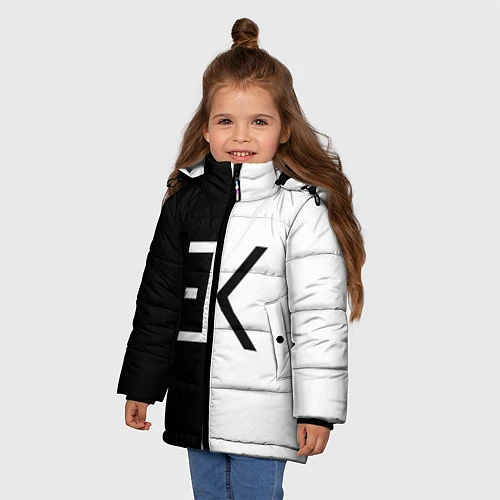 Зимняя куртка для девочки Егор Крид: ЕК / 3D-Черный – фото 3