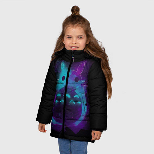 Зимняя куртка для девочки Милый Тоторо / 3D-Черный – фото 3