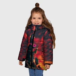 Куртка зимняя для девочки Укулеле, цвет: 3D-красный — фото 2
