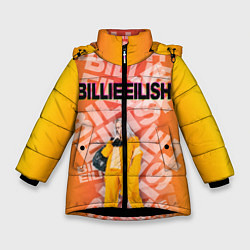 Куртка зимняя для девочки Billie Eilish: Yellow Mood, цвет: 3D-черный