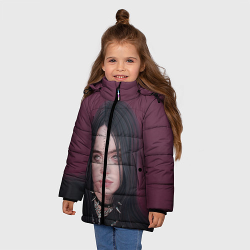 Зимняя куртка для девочки Билли Айлиш / 3D-Черный – фото 3