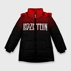 Куртка зимняя для девочки Led Zeppelin, цвет: 3D-черный