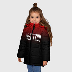 Куртка зимняя для девочки Led Zeppelin, цвет: 3D-красный — фото 2