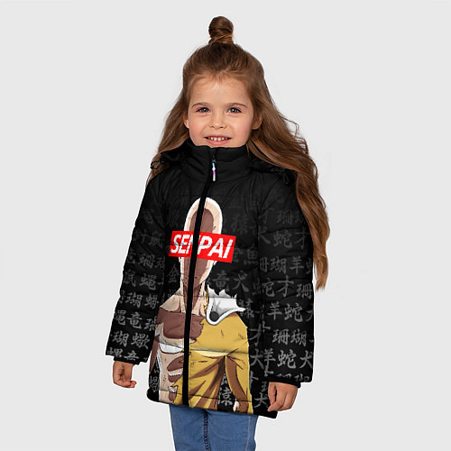 Зимняя куртка для девочки SENPAI ONE PUNCH MAN / 3D-Черный – фото 3
