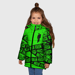 Куртка зимняя для девочки BILLIE EILISH: Green & Black Tape, цвет: 3D-черный — фото 2