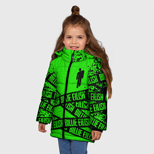 Зимняя куртка для девочки BILLIE EILISH: Green & Black Tape / 3D-Черный – фото 3