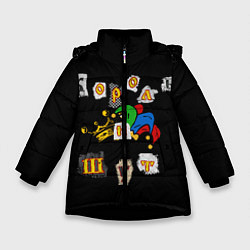 Куртка зимняя для девочки Король и Шут Анархия спина, цвет: 3D-черный