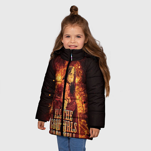 Зимняя куртка для девочки All The Good Girls Go To Hell / 3D-Черный – фото 3
