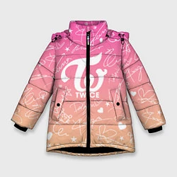 Куртка зимняя для девочки TWICE АВТОГРАФЫ, цвет: 3D-черный