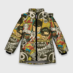 Куртка зимняя для девочки DC Comics, цвет: 3D-светло-серый