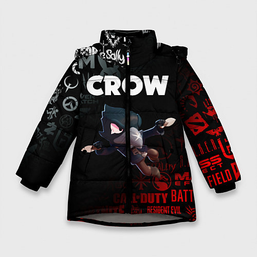 Зимняя куртка для девочки BRAWL STARS CROW / 3D-Светло-серый – фото 1