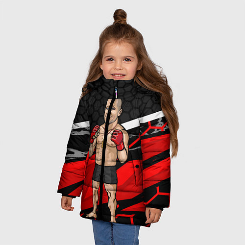 Зимняя куртка для девочки Боксёр / 3D-Черный – фото 3
