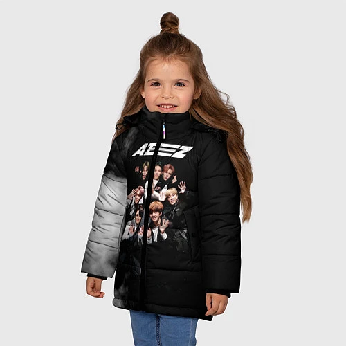 Зимняя куртка для девочки Ateez / 3D-Черный – фото 3