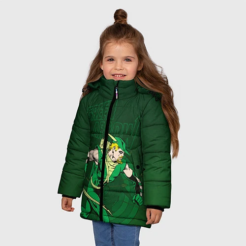 Зимняя куртка для девочки Green Arrow / 3D-Черный – фото 3