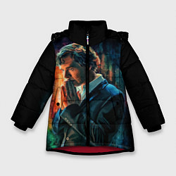 Куртка зимняя для девочки Sherlock, цвет: 3D-красный