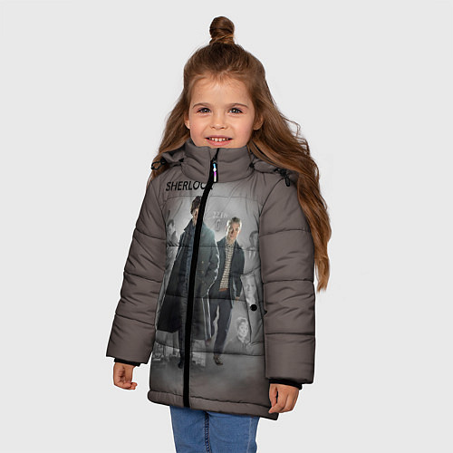 Зимняя куртка для девочки Sherlock / 3D-Черный – фото 3