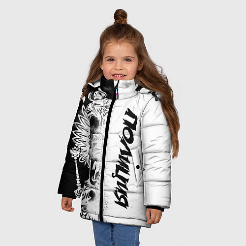 Зимняя куртка для девочки Полиция / 3D-Черный – фото 3