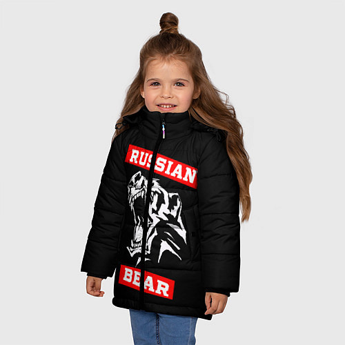 Зимняя куртка для девочки RUSSIAN BEAR - WILD POWER / 3D-Черный – фото 3