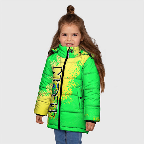 Зимняя куртка для девочки Brawl Stars leon / 3D-Черный – фото 3