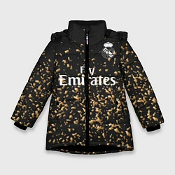 Куртка зимняя для девочки Real Madrid 4-th 19-20, цвет: 3D-черный