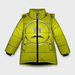 Куртка зимняя для девочки Gemini Близнецы, цвет: 3D-черный