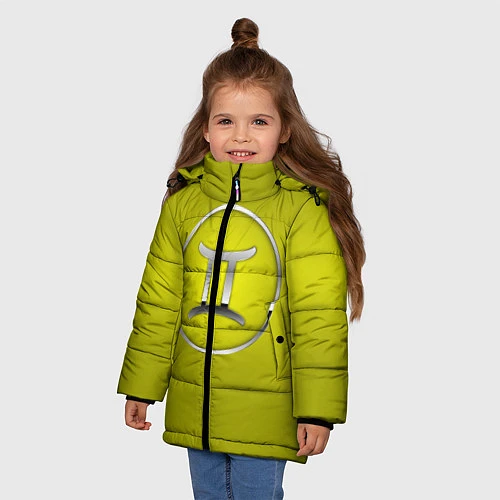 Зимняя куртка для девочки Gemini Близнецы / 3D-Черный – фото 3