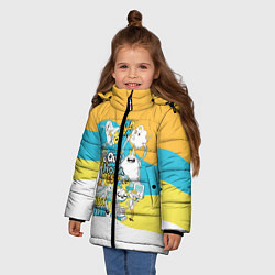 Куртка зимняя для девочки Adventure Time, цвет: 3D-светло-серый — фото 2