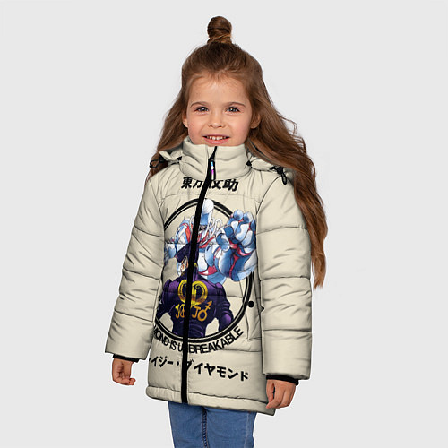 Зимняя куртка для девочки Приключения ДжоДжо / 3D-Черный – фото 3