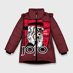 Куртка зимняя для девочки Приключения ДжоДжо, цвет: 3D-черный