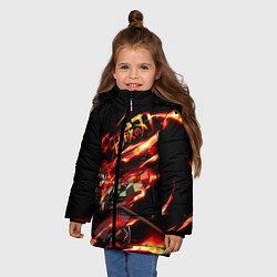 Куртка зимняя для девочки Demon Slayer, цвет: 3D-черный — фото 2