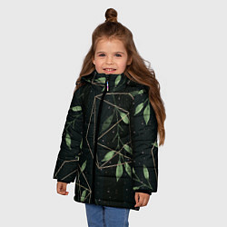 Куртка зимняя для девочки Геометрия в природе, цвет: 3D-черный — фото 2