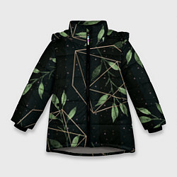 Куртка зимняя для девочки Геометрия в природе, цвет: 3D-светло-серый