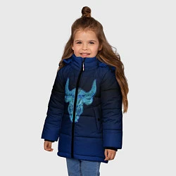 Куртка зимняя для девочки Знаки Зодиака Телец, цвет: 3D-красный — фото 2