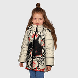 Куртка зимняя для девочки Принцесса Мононоке, цвет: 3D-черный — фото 2