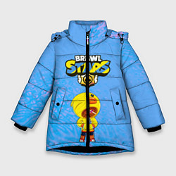 Куртка зимняя для девочки Brawl Stars leon sally, цвет: 3D-черный