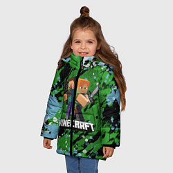 Куртка зимняя для девочки Minecraft Майнкрафт, цвет: 3D-светло-серый — фото 2