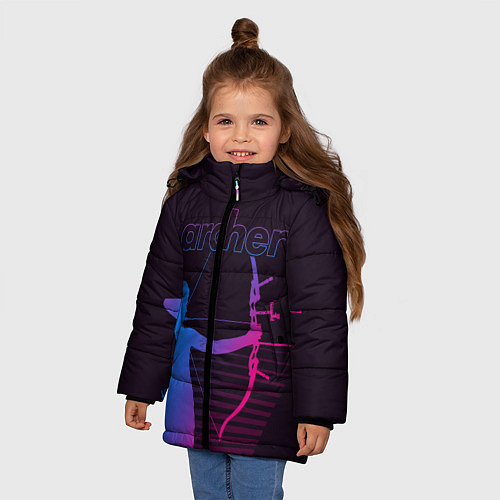 Зимняя куртка для девочки Archer / 3D-Черный – фото 3