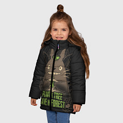 Куртка зимняя для девочки Plant a tree Save the forest, цвет: 3D-светло-серый — фото 2