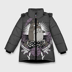 Куртка зимняя для девочки Мой сосед Тоторо, цвет: 3D-черный