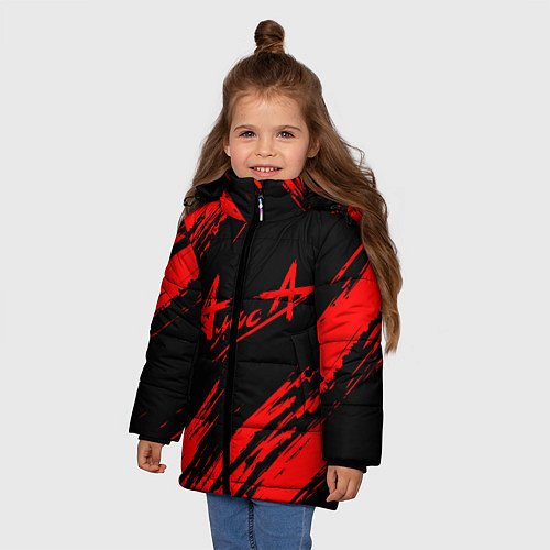 Зимняя куртка для девочки АлисА / 3D-Черный – фото 3