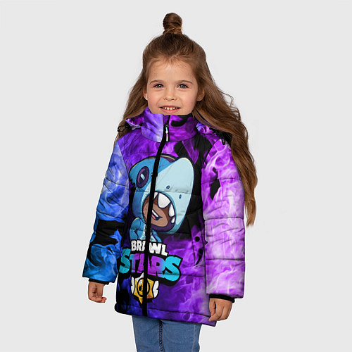 Зимняя куртка для девочки Brawl Stars LEON SHARK / 3D-Черный – фото 3