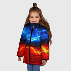 Куртка зимняя для девочки Лёд и огонь, цвет: 3D-черный — фото 2